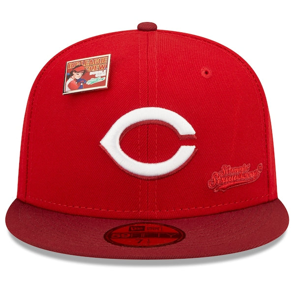 New Era MLB x Big League Chew  Cincinnati Reds Slammin' Strawberry Flavor Pack 59FIFTY Fitted Hat - Scarlet/Cardinal