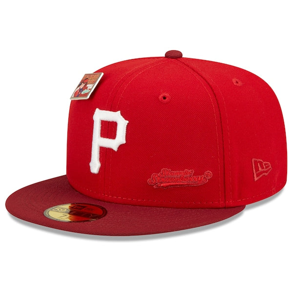 New Era MLB x Big League Chew  Pittsburgh Pirates Slammin' Strawberry Flavor Pack 59FIFTY Fitted Hat - Scarlet/Cardinal
