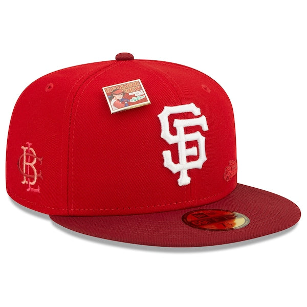 New Era MLB x Big League Chew  San Francisco Giants Slammin' Strawberry Flavor Pack 59FIFTY Fitted Hat - Scarlet/Cardinal