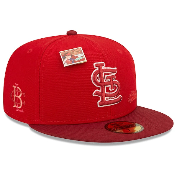 New Era MLB x Big League Chew  St. Louis Cardinals Slammin' Strawberry Flavor Pack 59FIFTY Fitted Hat - Scarlet/Cardinal