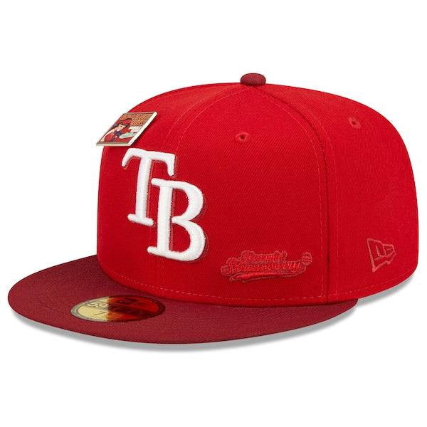 New Era MLB x Big League Chew  Tampa Bay Rays Slammin' Strawberry Flavor Pack 59FIFTY Fitted Hat - Scarlet/Cardinal