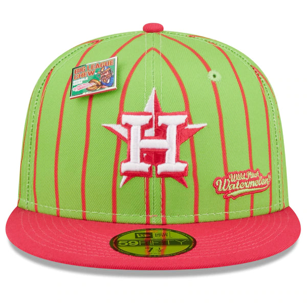 New Era MLB x Big League Chew  Houston Astros Wild Pitch Watermelon Flavor Pack 59FIFTY Fitted Hat - Pink/Green
