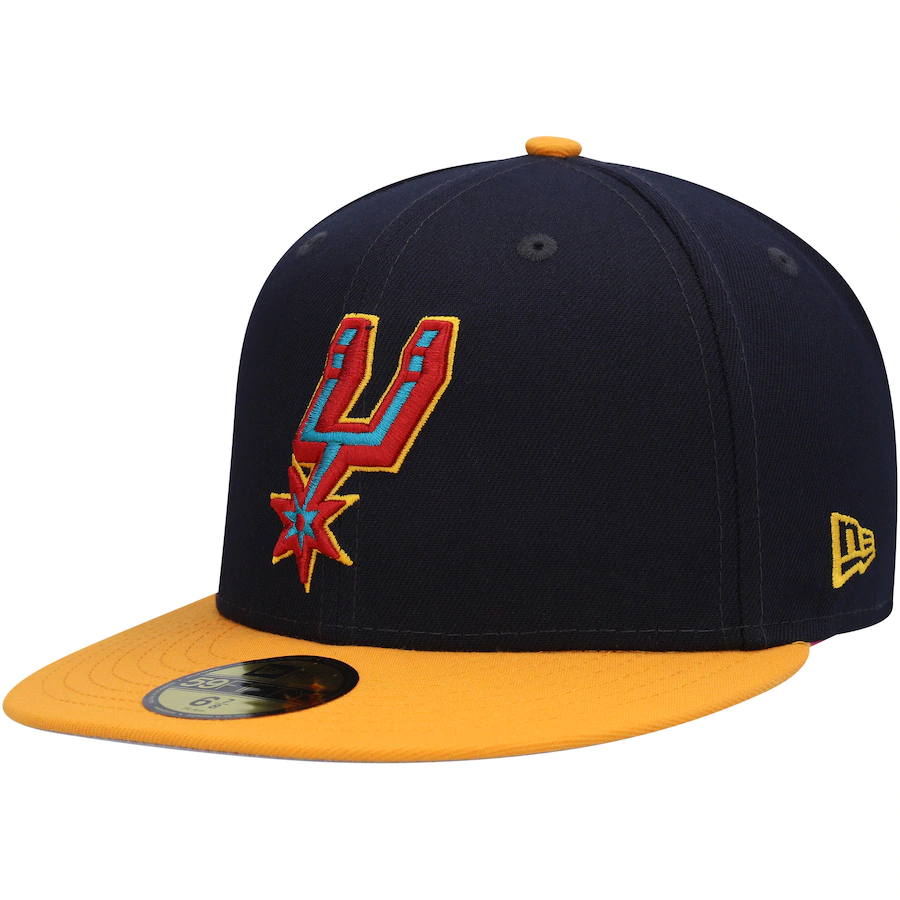 New Era  San Antonio Spurs Navy/Gold Midnight 59FIFTY Fitted Hat