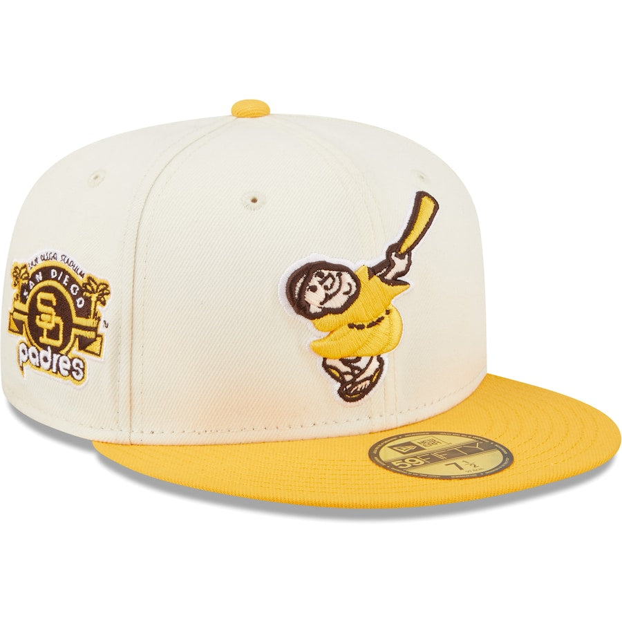 New Era San Diego Padres White/Gold Cooperstown Collection San Diego Stadium Chrome 59FIFTY Fitted Hat
