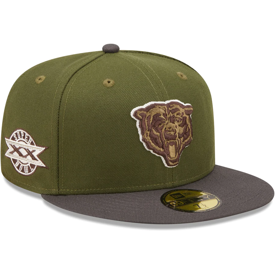 New Era Chicago Bears Olive/Graphite Super Bowl XX 59FIFTY Fitted Hat