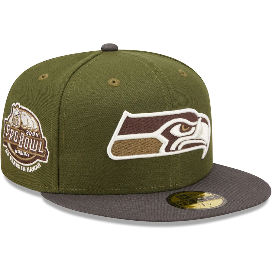 New Era Seattle Seahawks Olive/Graphite 2004 Pro Bowl 59FIFTY Fitted Hat