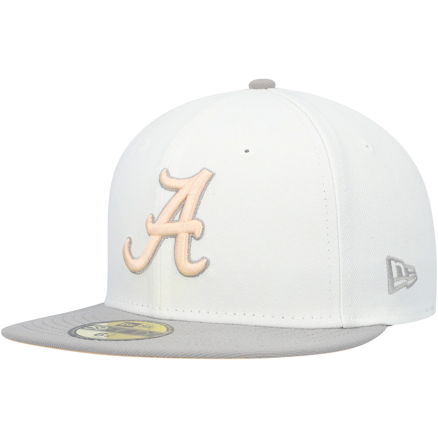 New Era Alabama Crimson Tide White/Gray Neutral Apricot 59FIFTY Fitted Hat