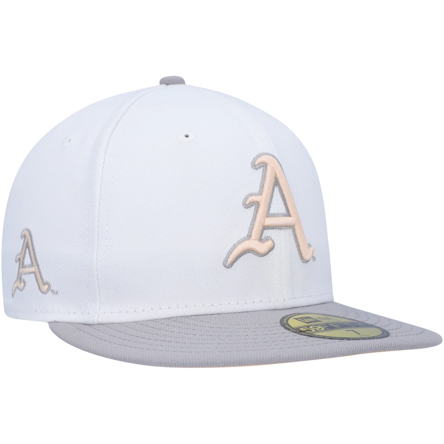 White Razorback New Era Arkansas Razorbacks White/Gray Neutral Apricot 59FIFTY Fitted Hat