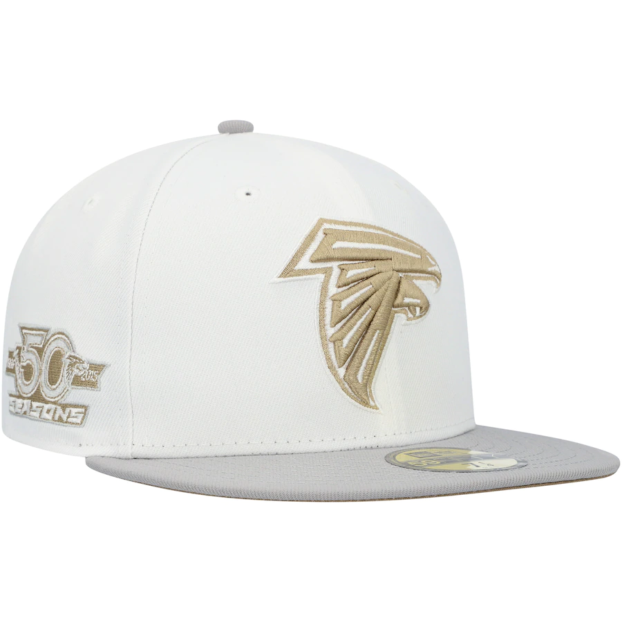 New Era White/Gray Atlanta Falcons 50th Season Gold Undervisor 59FIFTY Fitted Hat