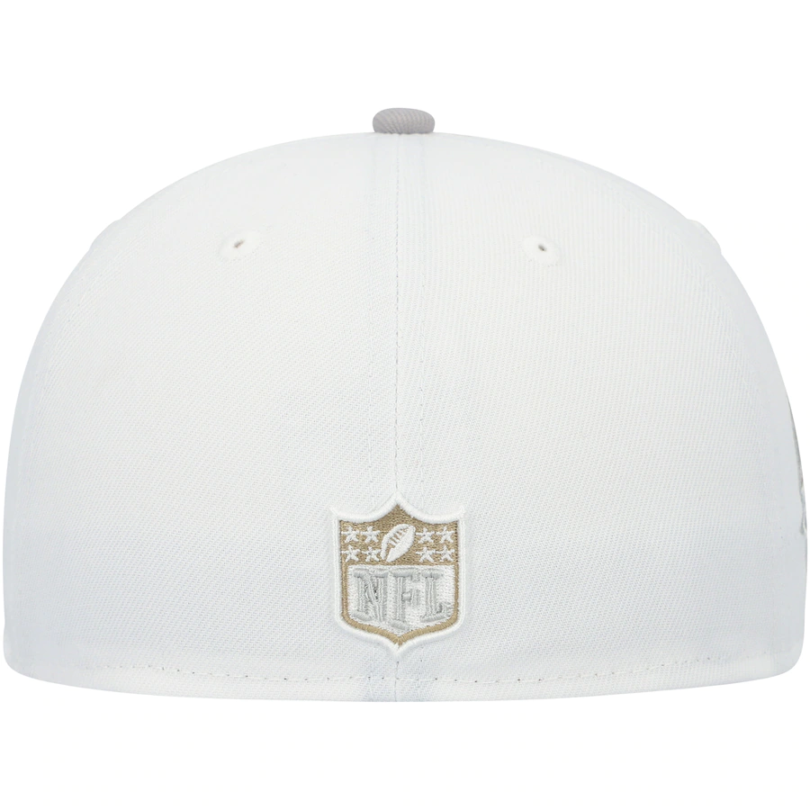 New Era White/Gray Baltimore Ravens 20th Season Gold Undervisor 59FIFTY Fitted Hat