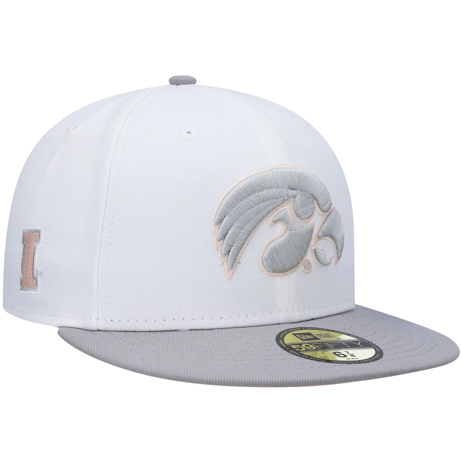 New Era Iowa Hawkeyes White/Gray Neutral Apricot 59FIFTY Fitted Hat