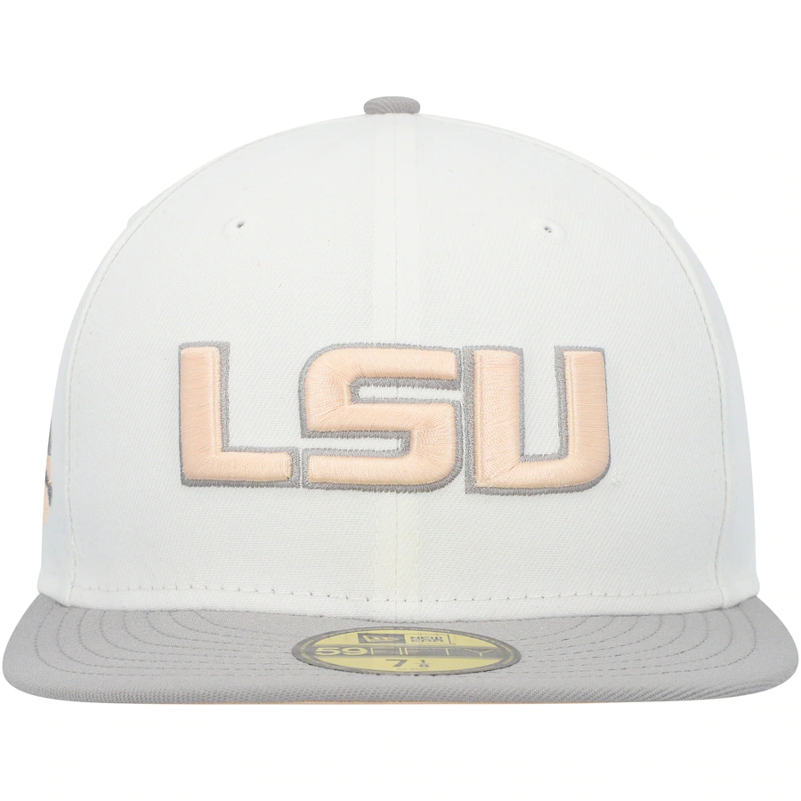 New Era LSU Tigers White/Gray Neutral Apricot 59FIFTY Fitted Hat