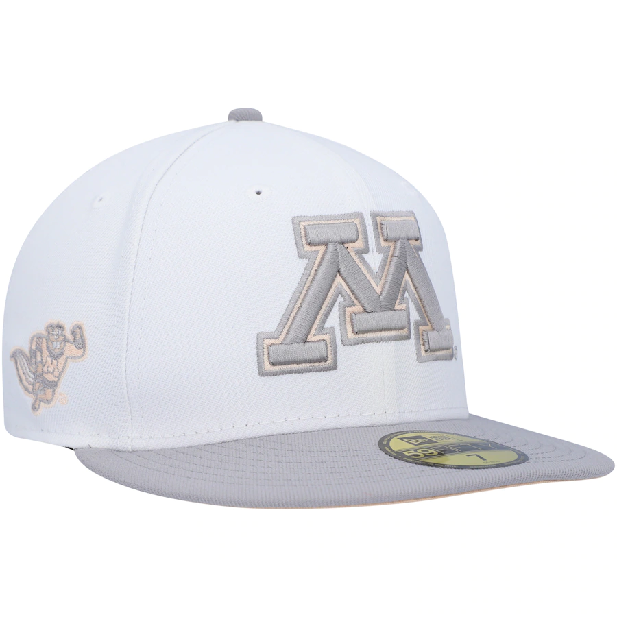 New Era Minnesota Golden Gophers White/Gray Neutral Apricot 59FIFTY Fitted Hat
