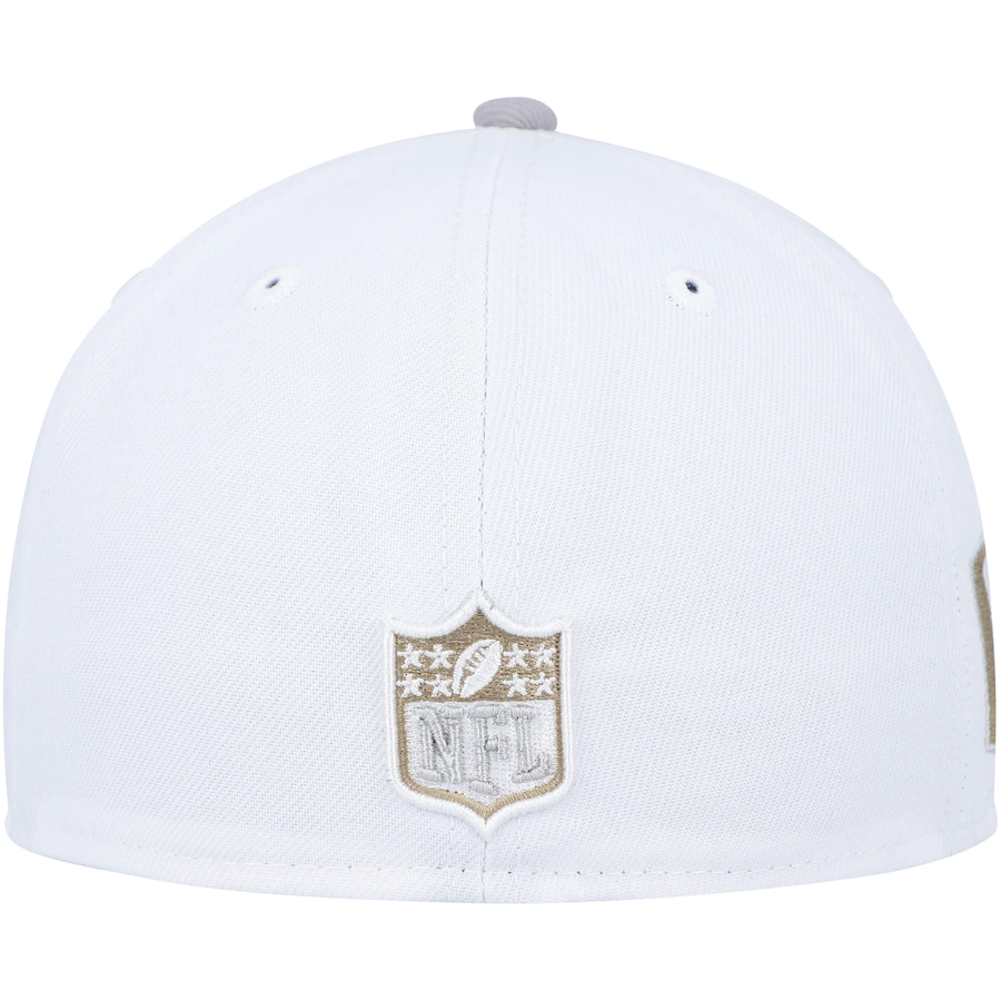 New Era White/Gray Minnesota Vikings 45th Anniversary Gold Undervisor 59FIFTY Fitted Hat