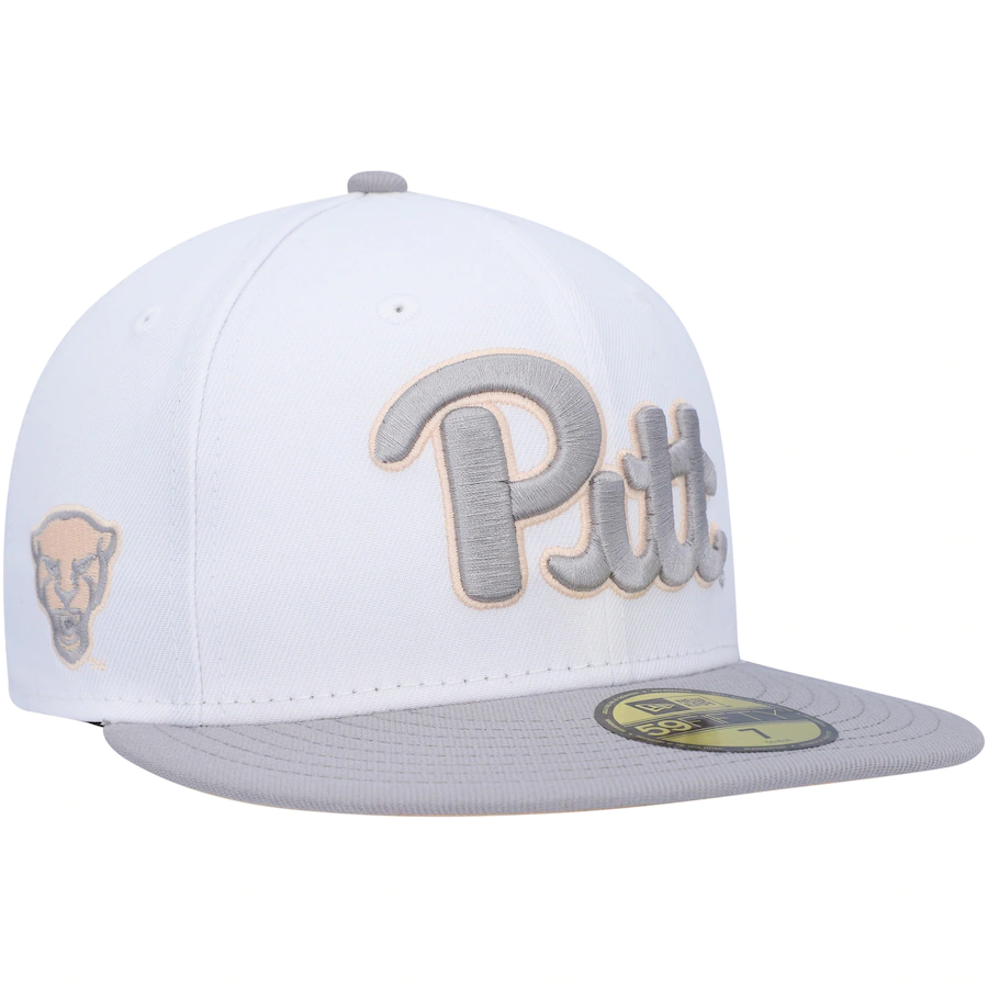 New Era  Pitt Panthers White/Gray Neutral Apricot 59FIFTY Fitted Hat