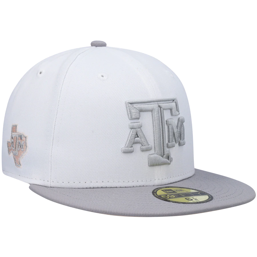 New Era Texas A&M Aggies White/Gray Neutral Apricot 59FIFTY Fitted Hat