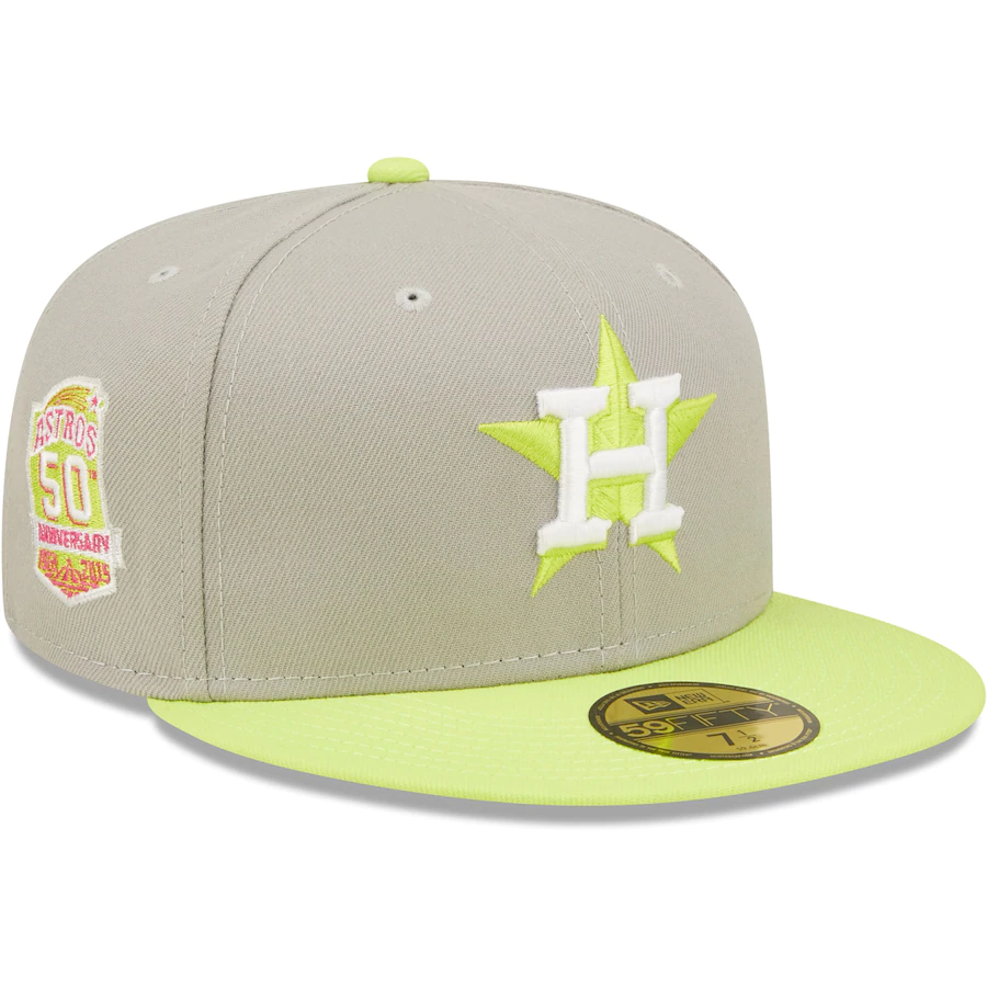 New Era Houston Astros Gray/Green 50th Anniversary Cyber 59FIFTY Fitted Hat