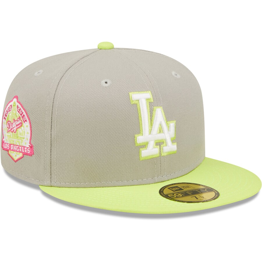 New Era Los Angeles Dodgers Gray/Green 60th Anniversary Cyber 59FIFTY Fitted Hat