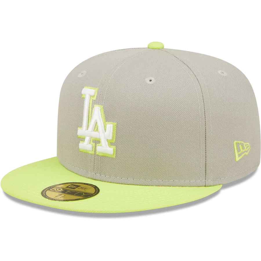 New Era Los Angeles Dodgers Gray/Green 60th Anniversary Cyber 59FIFTY Fitted Hat