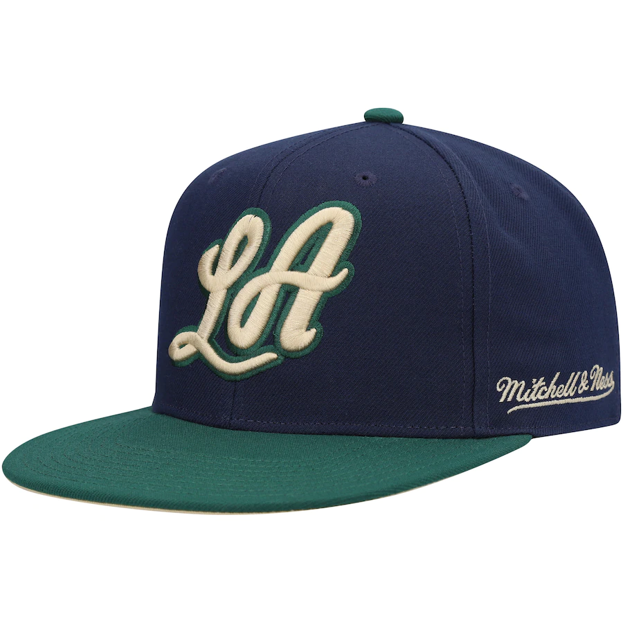 Mitchell & Ness Los Angeles Lakers Navy/Green 35th Anniversary Grassland Fitted Hat