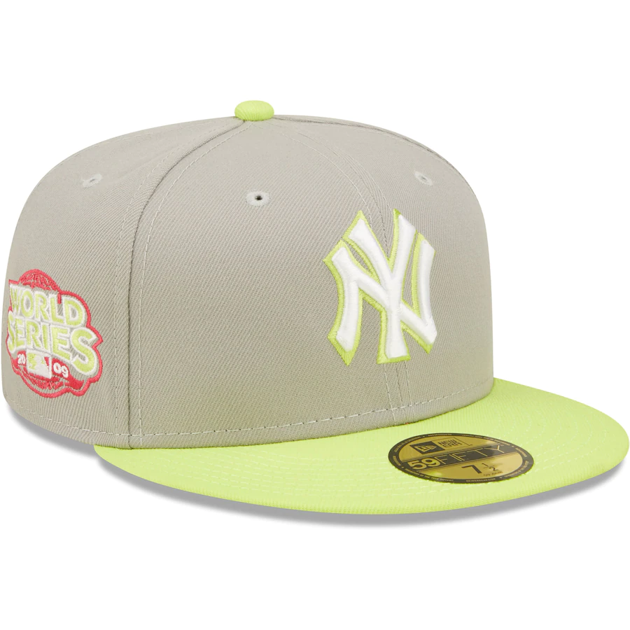 New Era New York Yankees Gray/Green 2009 World Series Cyber 59FIFTY Fitted Hat