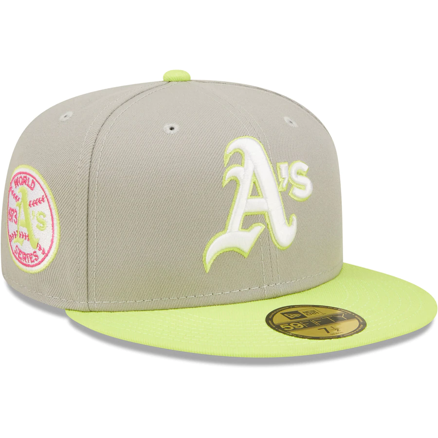 New Era Oakland Athletics Gray/Green 1973 World Series Cyber 59FIFTY Fitted Hat