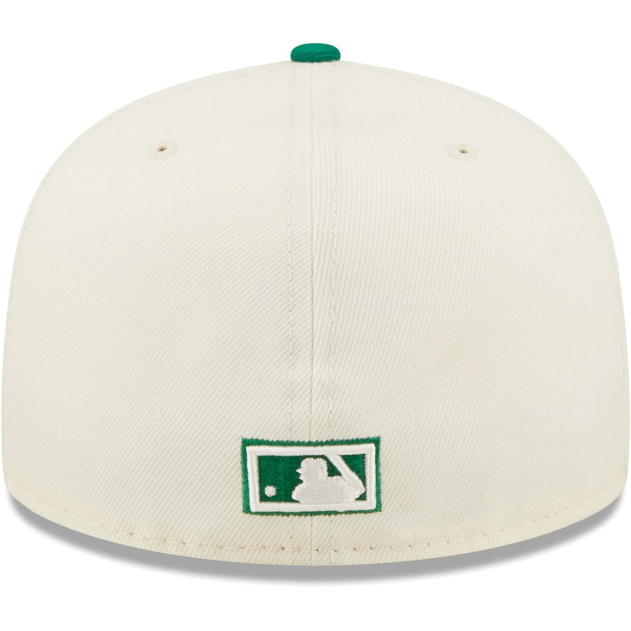New Era Oakland Athletics White/Green Cooperstown Collection 50th Anniversary Chrome 59FIFTY Fitted Hat