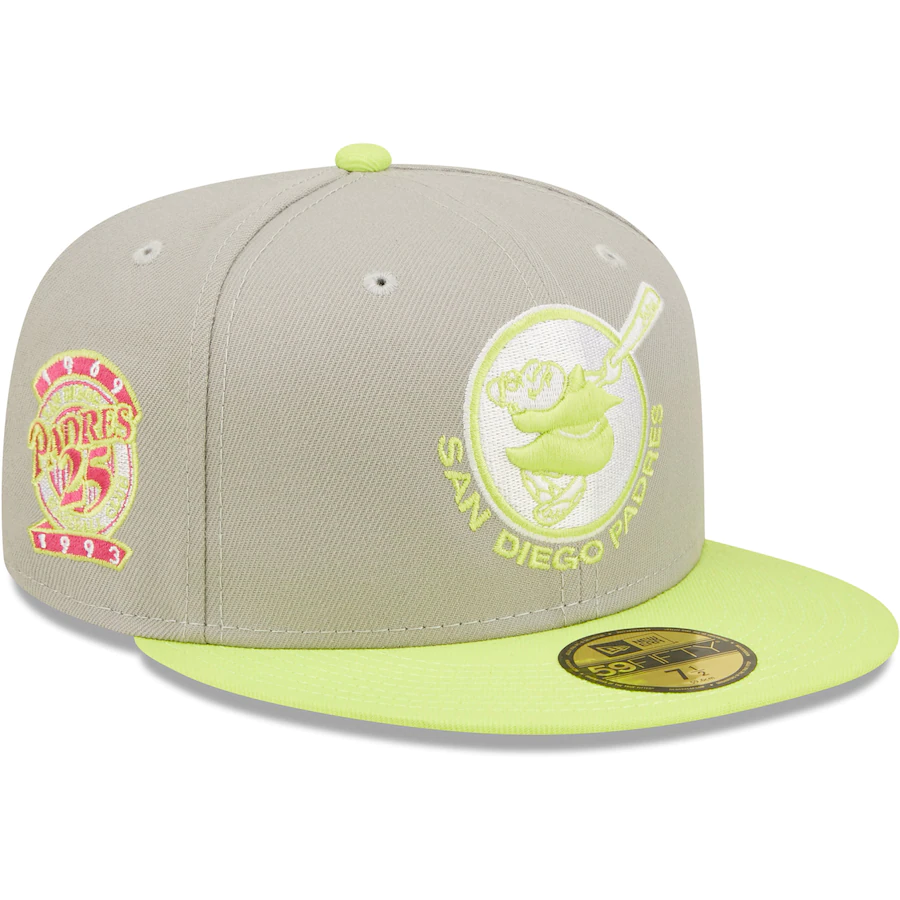 New Era San Diego Padres Gray/Green 25th Anniversary Cyber 59FIFTY Fitted Hat