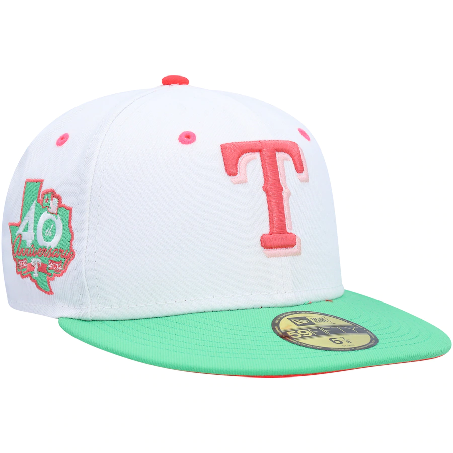 New Era Texas Rangers 40th Anniversary Watermelon Lolli 59FIFTY Fitted Hat
