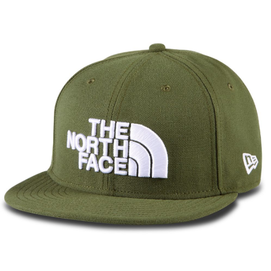 New Era North Face Taupe Green Macrofleck Print Fitted Hat