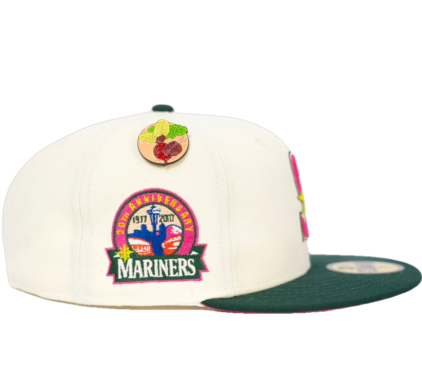 New Era Seattle Mariners Chrome/Dark Green Hot Pink UV 30th Anniversary 59FIFTY Fitted Hat