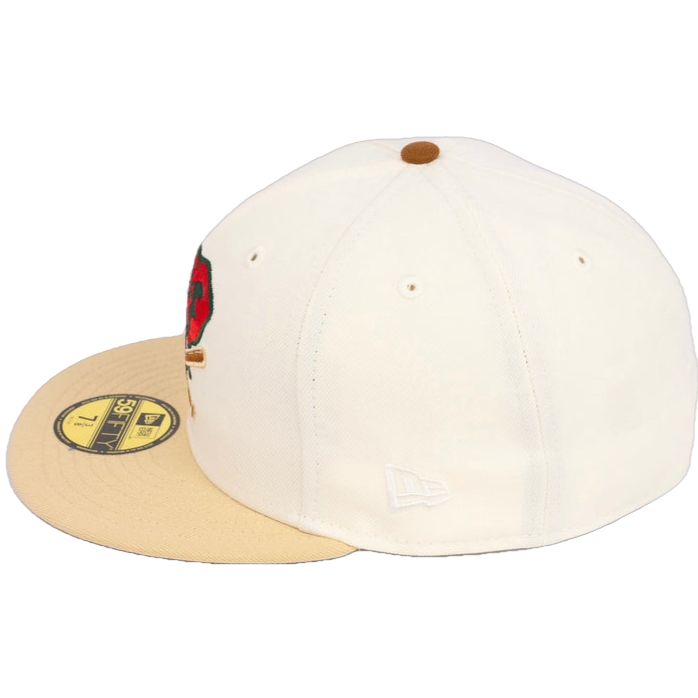 New Era Eggnog Pack Fitted Hats w/ Air Jordan 1 Mid (GS) Light Curry Cardinal Red