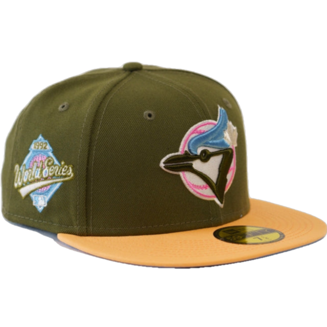 New Era Toronto Blue Jays Olive Green 1992 World Series Blue UV 59FIFTY Fitted Hat
