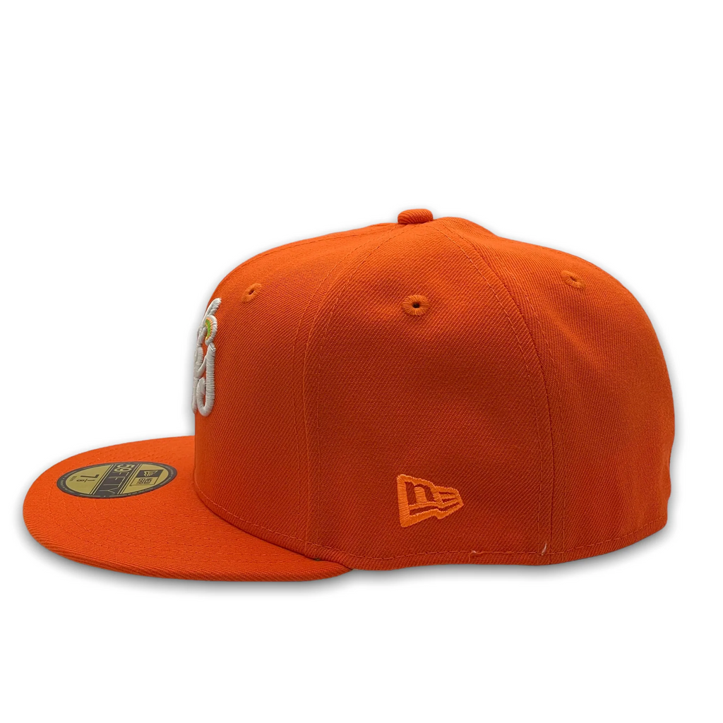 New Era Chicago Cubs Orange 100 Years Wrigley Stadium Green UV 59FIFTY Fitted Hat