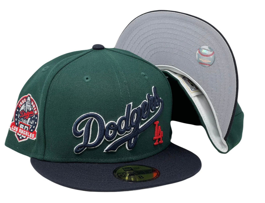 New Era Los Angeles Dodgers 50th Anniversary Dark Green/Navy 59FIFTY Fitted Hat