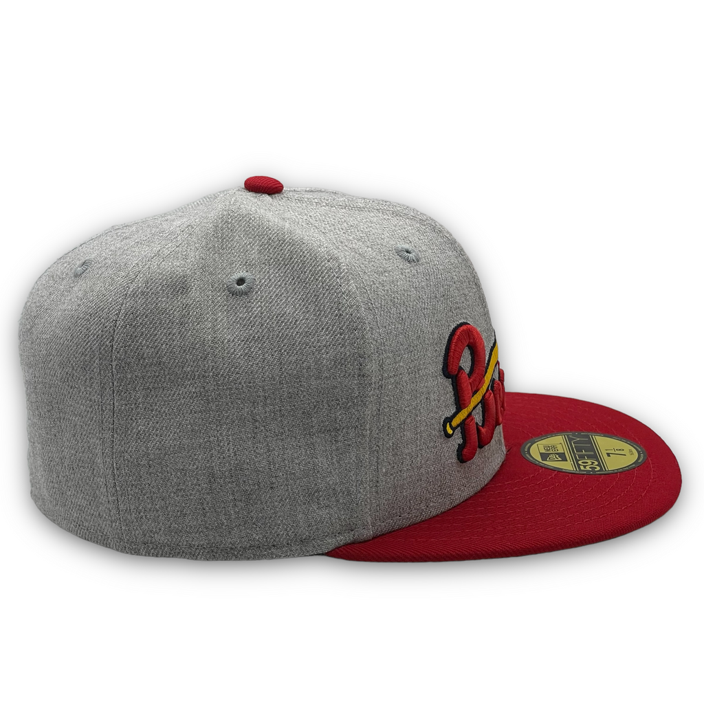 New Era Portland Beavers 1956 Jersey Front Heather Grey/Red 59FIFTY Fitted Hat