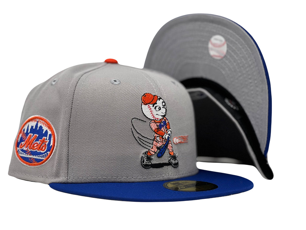 New Era New York Mets Swinging Mr. Mets Gray/Blue/Orange 59FIFTY Fitted Hat