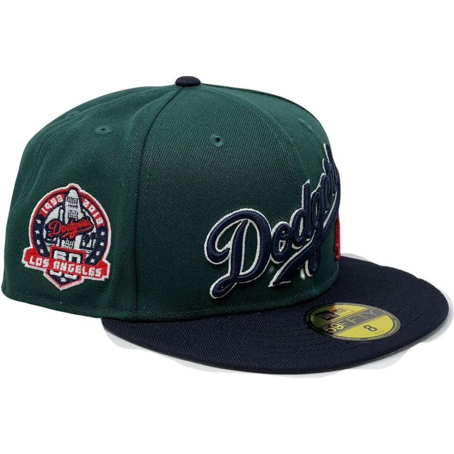 New Era Los Angeles Dodgers 50th Anniversary Dark Green/Navy 59FIFTY Fitted Hat