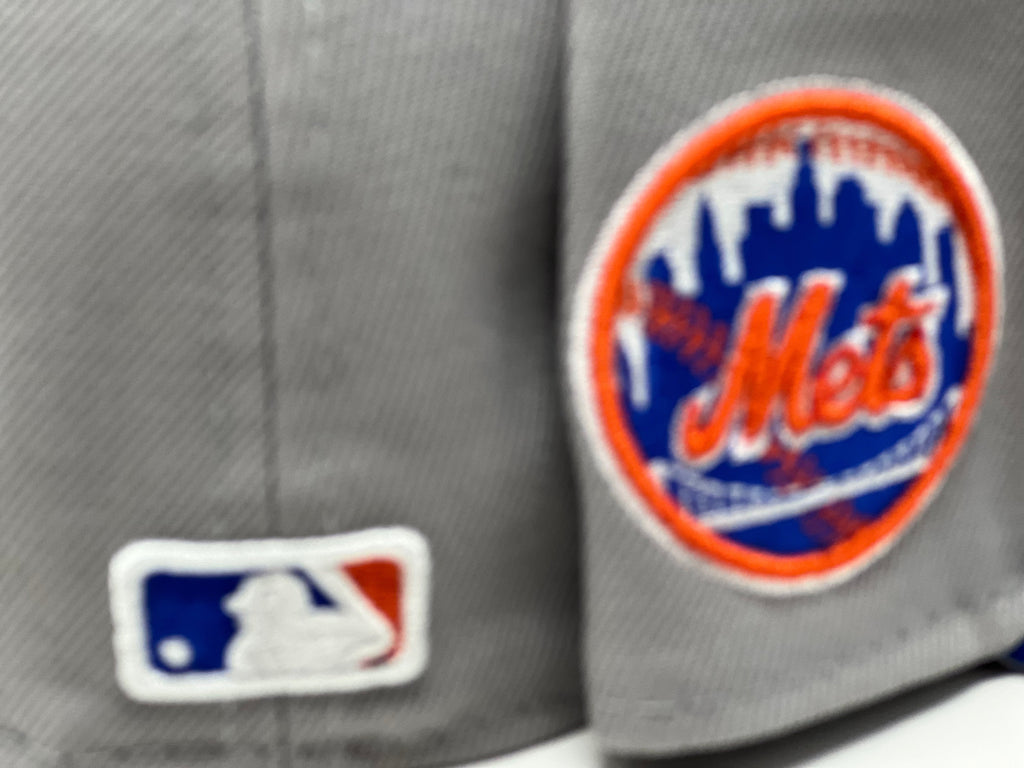 New Era New York Mets Swinging Mr. Mets Gray/Blue/Orange 59FIFTY Fitted Hat
