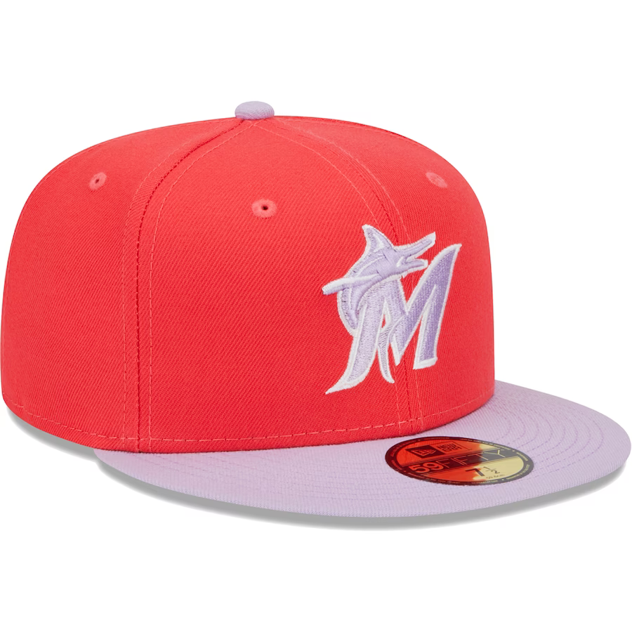 New Era Miami Marlins Spring Red/Lavender 2023 59FIFTY Fitted Hat