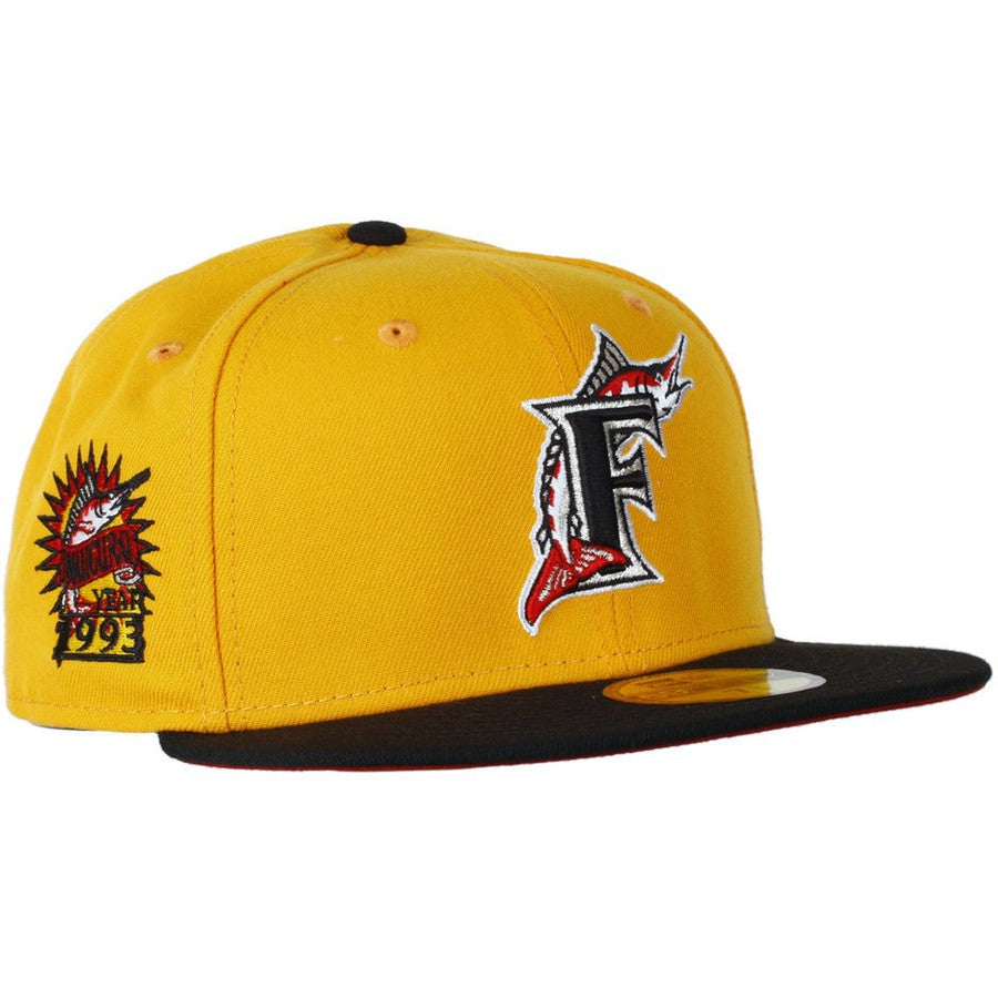 New Era Florida Marlins 1993 Inaugural Patch Yellow/Black 59FIFTY Fitted Hat