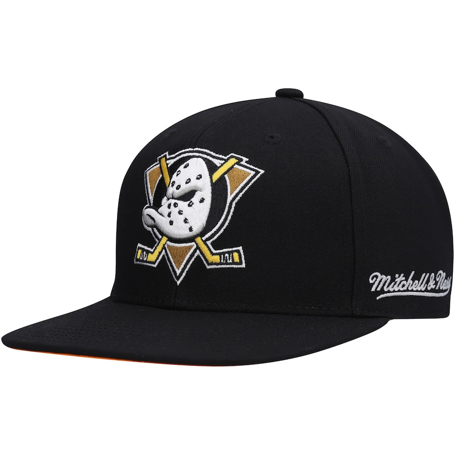 Mitchell & Ness Anaheim Ducks Black 25 Years Vintage Fitted Hat