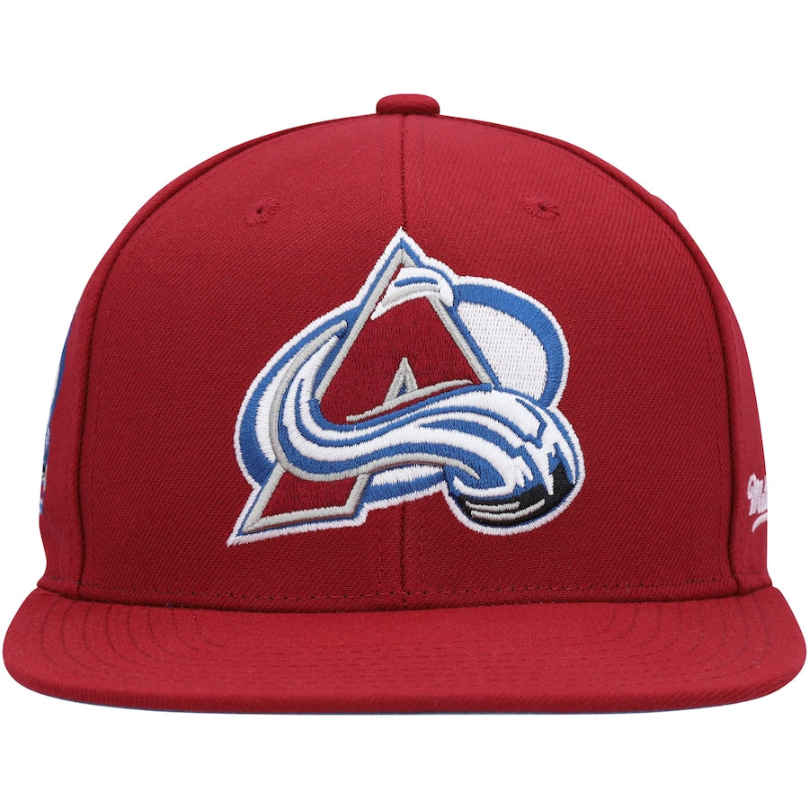 Mitchell & Ness Colorado Avalanche Burgundy Vintage Fitted Hat