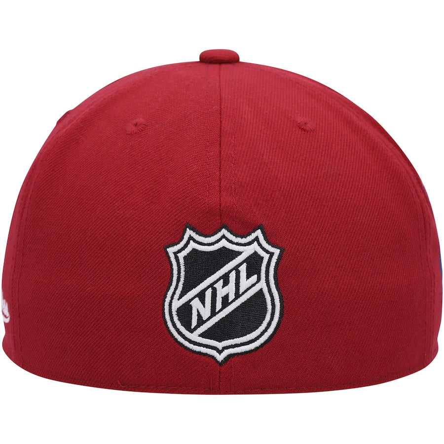 Mitchell & Ness Colorado Avalanche Burgundy Vintage Fitted Hat