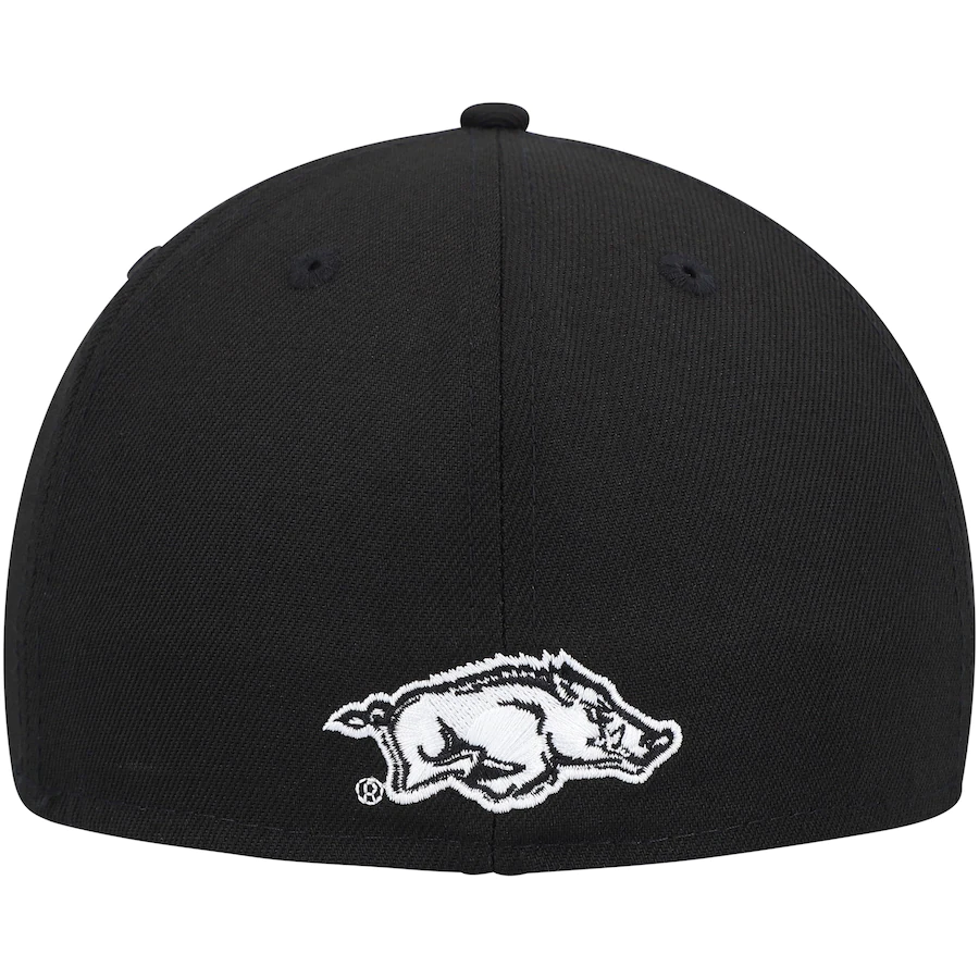 Youth Razorback Hat New Era Arkansas Razorbacks Black & White 59FIFTY Fitted Hat
