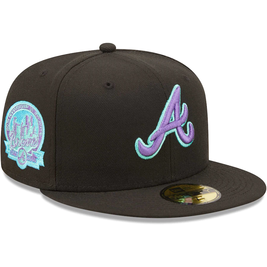 New Era Atlanta Braves 40th Anniversary in Atlanta Black Light 59FIFTY Fitted Hat