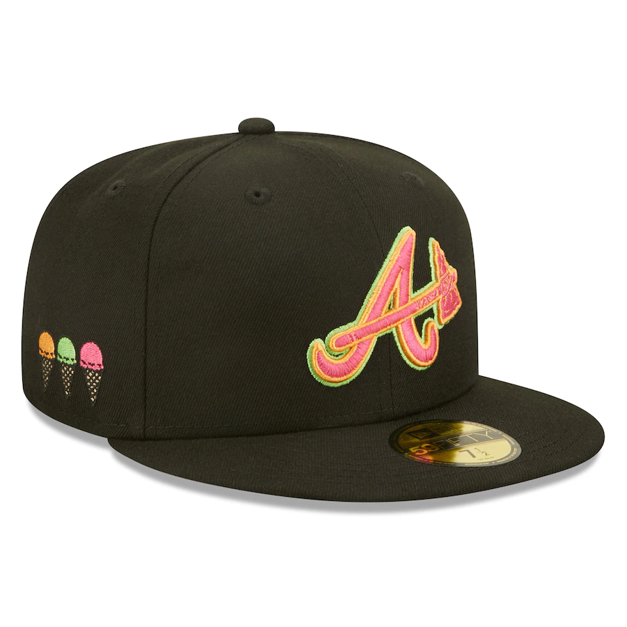 Black Atlanta Braves Fitted Hats