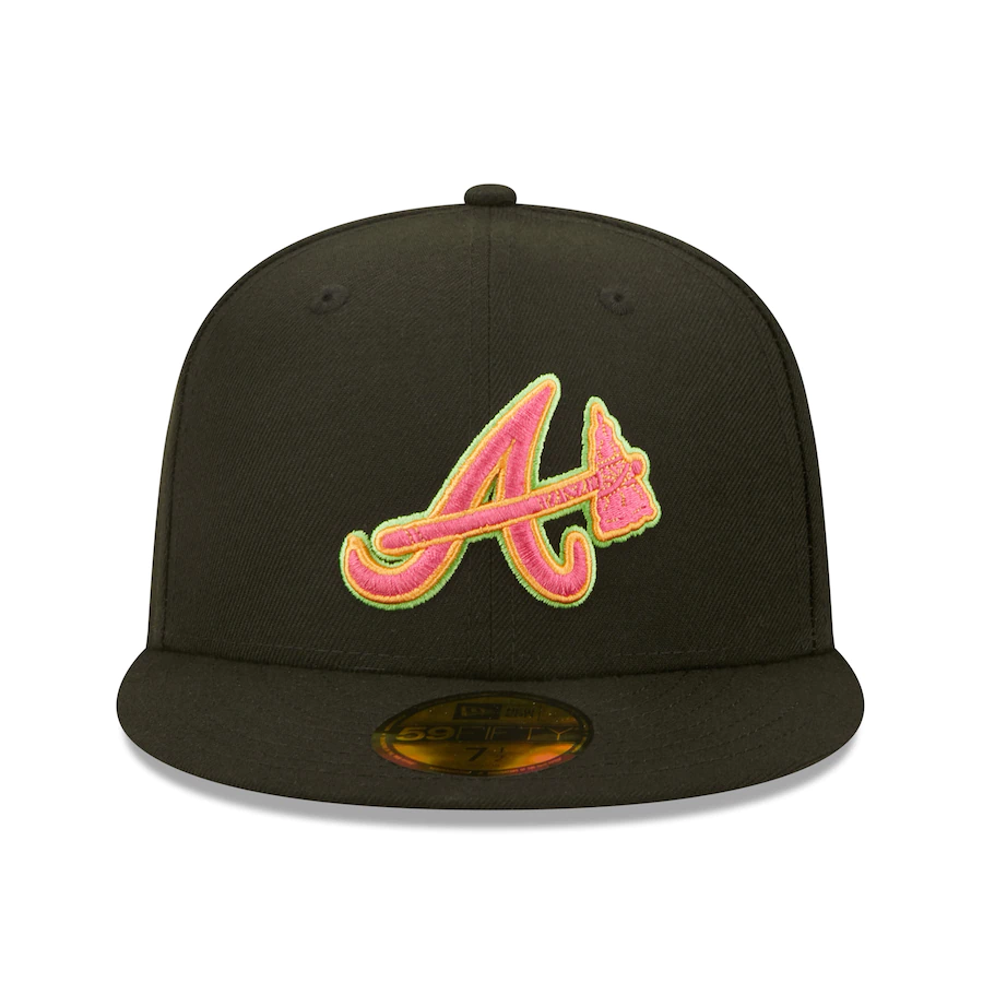New Era Atlanta Braves Black Summer Sherbet 59FIFTY Fitted Hat