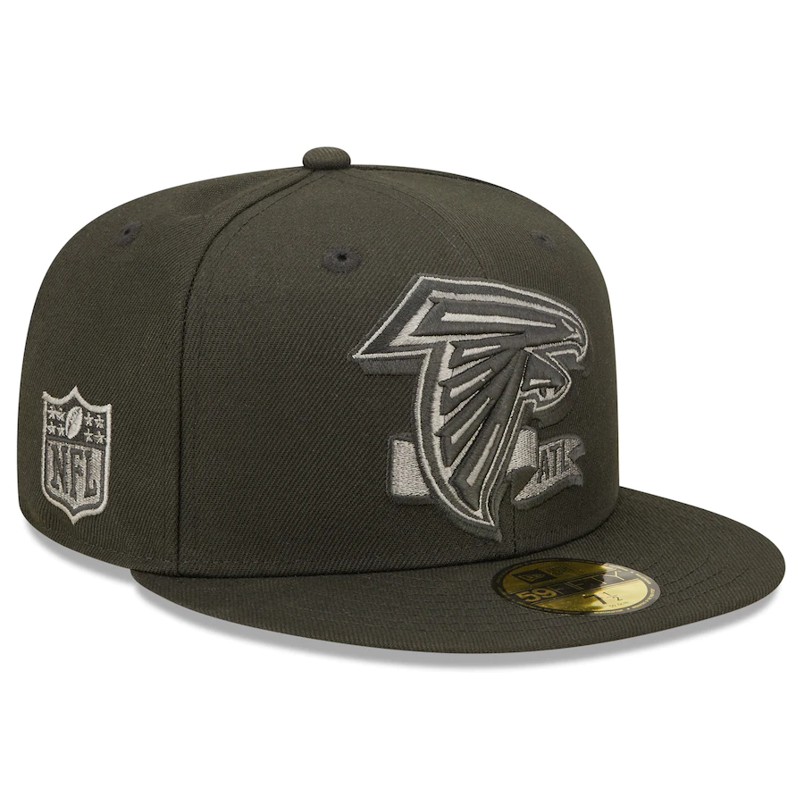 New Era Atlanta Falcons Black Tonal 2022 Sideline 59FIFTY Fitted Hat