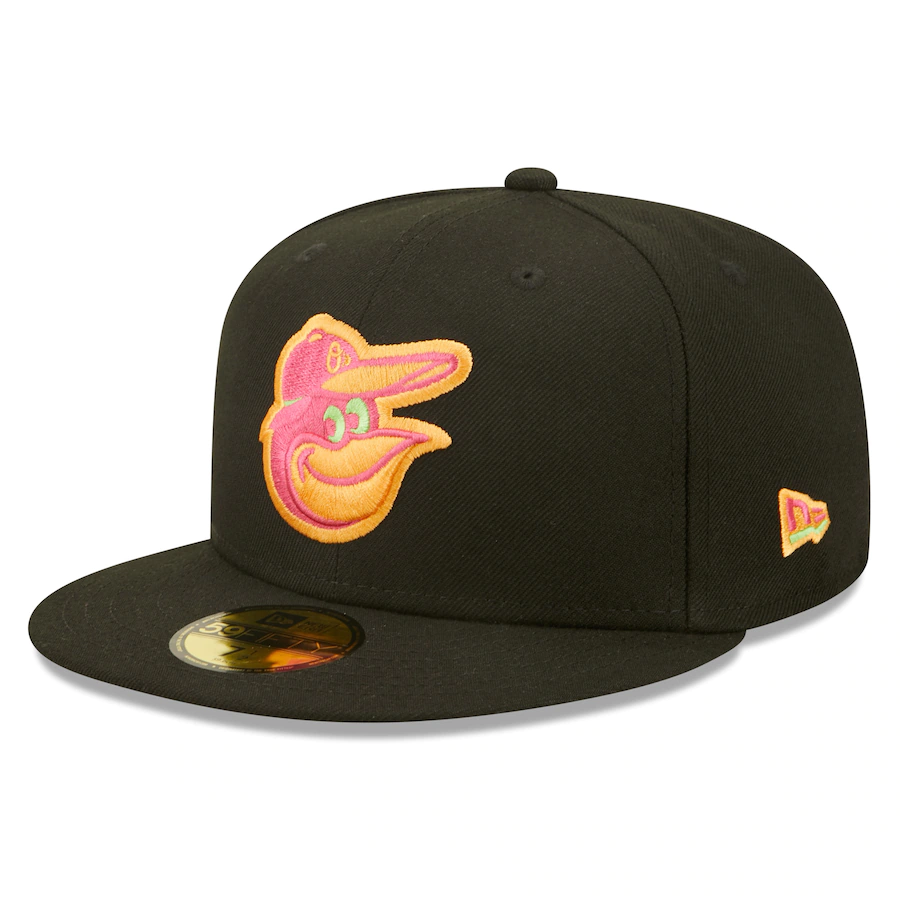 New Era Baltimore Orioles Black Summer Sherbet 59FIFTY Fitted Hat
